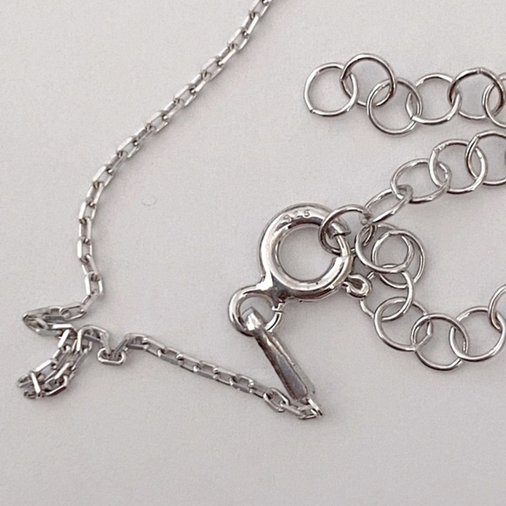 🧿925 Silver evil eye necklace cz stones - Picture 3 of 4